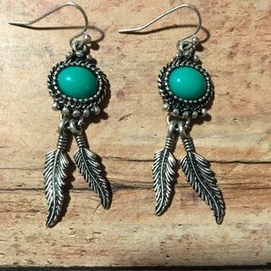 Western Style Feather Fish Hook Earrings